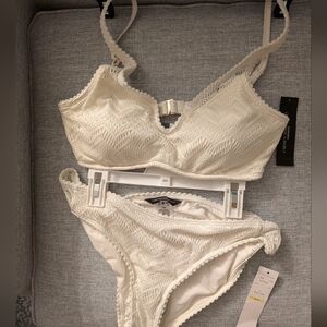 Carmen Marc Valvo Women's White Textured Bikini